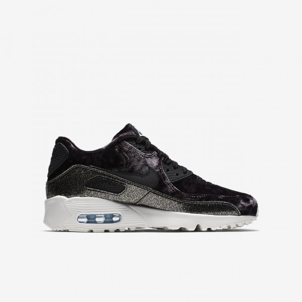 Nike Air Max 90 Pinnacle Qs Freizeitschuhe Mädchen Schwarz Blau Weiß Silber 180-70202