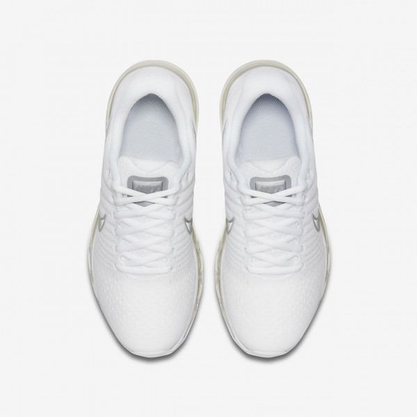 Nike Air Max 2017 Laufschuhe Mädchen Weiß Metallic Silber 484-12820