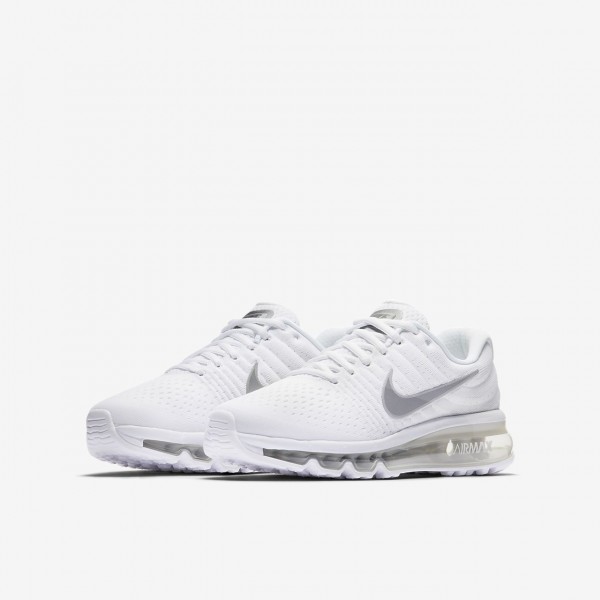 Nike Air Max 2017 Laufschuhe Mädchen Weiß Metallic Silber 484-12820