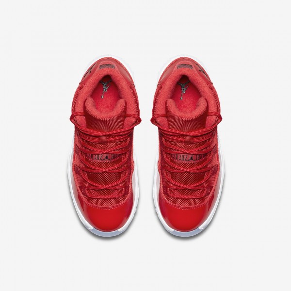 Nike Air Jordan XI Retro Three-quarter Outdoor Schuhe Mädchen Rot Weiß Schwarz 431-68083