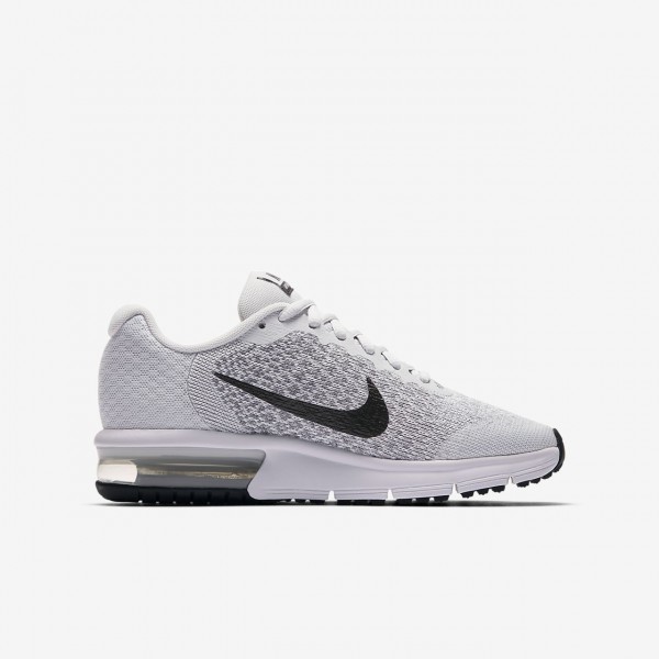 Nike Air Max Sequent 2 Laufschuhe Mädchen Platin Grau Schwarz 655-86572