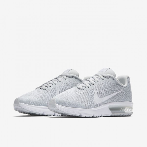 Nike Air Max Sequent 2 Laufschuhe Mädchen Platin Grau Metallic Platin Weiß 473-14052