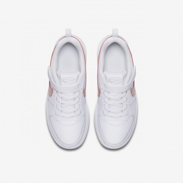 Nike Court Borough low Freizeitschuhe Mädchen Weiß Rosa Pink 194-76726