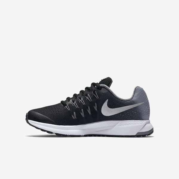 Nike Air Zoom Pegasus 33 Laufschuhe Mädchen Schwarz Grau Metallic Silber 900-69210