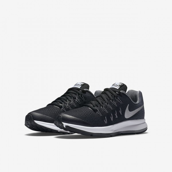 Nike Air Zoom Pegasus 33 Laufschuhe Mädchen Schwarz Grau Metallic Silber 900-69210
