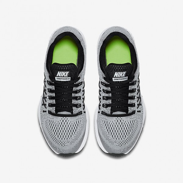 Nike Air Zoom Pegasus 33 Laufschuhe Mädchen Schwarz Grau Metallic Silber 900-69210