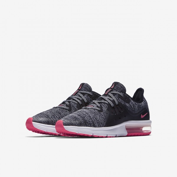 Nike Air Max Sequent 3 Laufschuhe Mädchen Schwarz Grau Pink 668-18982