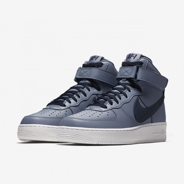 Nike Air Force 1 high 07 Lv8 Freizeitschuhe Herren Grau Weiß Blau Obsidian 513-42320