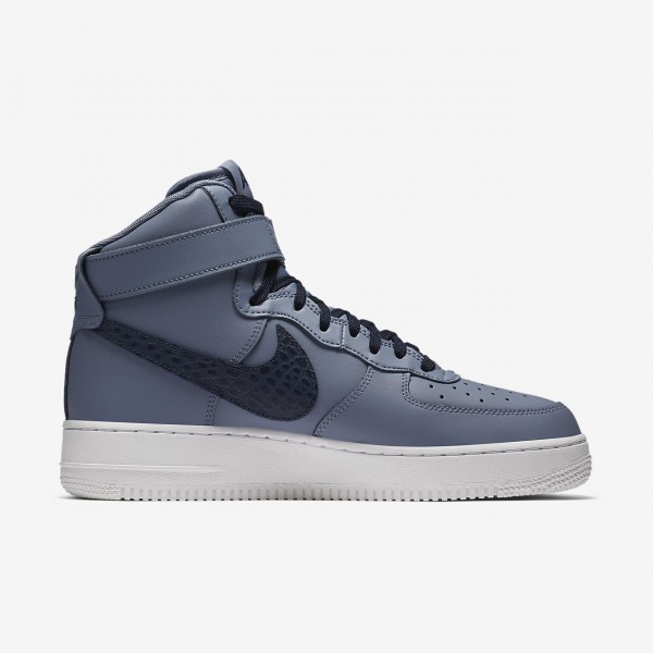 Nike Air Force 1 high 07 Lv8 Freizeitschuhe Herren Grau Weiß Blau Obsidian 513-42320