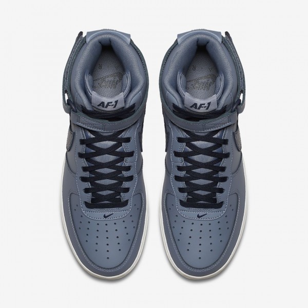 Nike Air Force 1 high 07 Lv8 Freizeitschuhe Herren Grau Weiß Blau Obsidian 513-42320