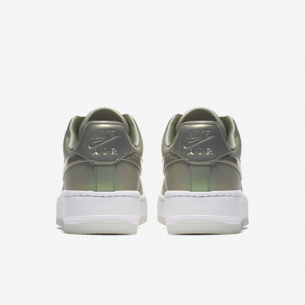 Nike Air Force 1 Upstep Premium Lx Freizeitschuhe Damen Dunkelolive Weiß 354-87318