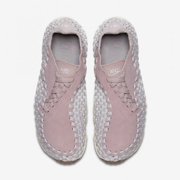 Nike Air Footscape Woven Freizeitschuhe Damen Rosa Weiß Hellbraun Grau 627-89283