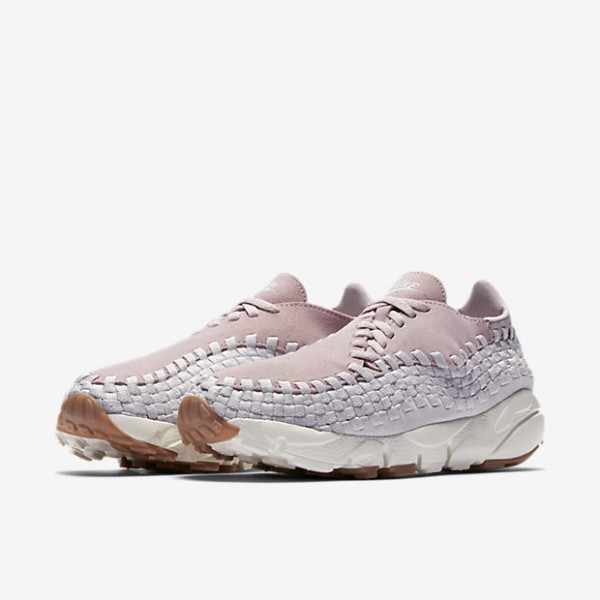 Nike Air Footscape Woven Freizeitschuhe Damen Rosa Weiß Hellbraun Grau 627-89283