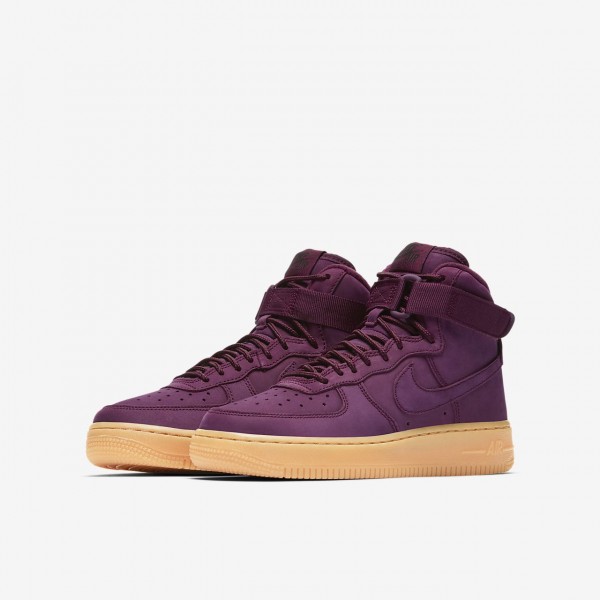 Nike Air Force 1 high Wb Freizeitschuhe Mädchen Bordeaux Hellbraun Schwarz 980-81330