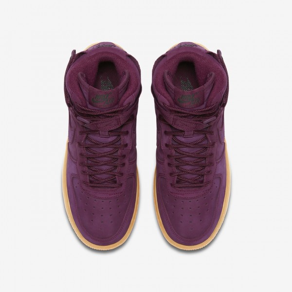 Nike Air Force 1 high Wb Freizeitschuhe Mädchen Bordeaux Hellbraun Schwarz 980-81330