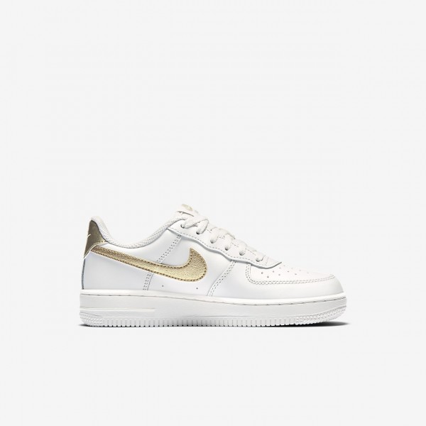 Nike Air Force 1 06 Freizeitschuhe Mädchen Weiß Metallic Gold 497-86971