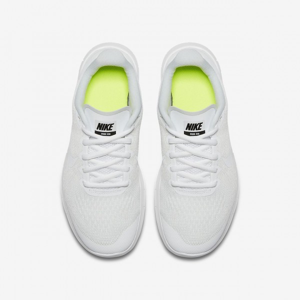 Nike Free Rn 2017 Laufschuhe Jungen Weiß Schwarz Platin 120-93060