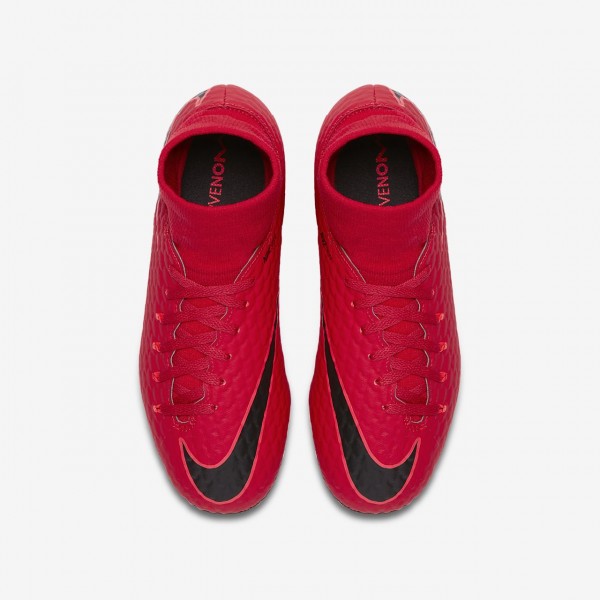 Nike Jr. Hypervenom Phelon III Dynamic Fit Ag-pro Fußballschuhe Mädchen Rot Schwarz 494-65288