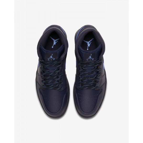 Nike Air Jordan 1 Mid Freizeitschuhe Herren Obsidian Weiß Blau 715-60172