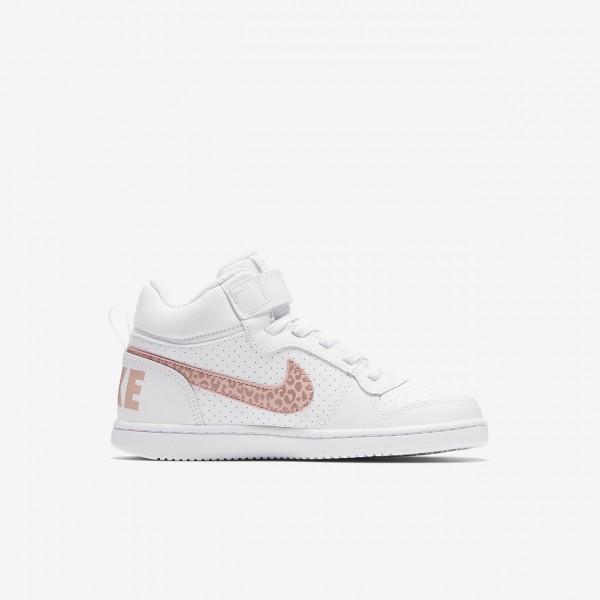 Nike Court Borough Mid Freizeitschuhe Mädchen Weiß Rosa Pink 185-73993