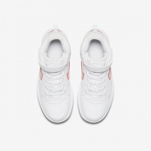 Nike Court Borough Mid Freizeitschuhe Mädchen Weiß Rosa Pink 185-73993