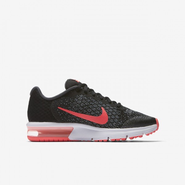 Nike Air Max Sequent 2 Laufschuhe Mädchen Schwarz Grau Pink 594-99009