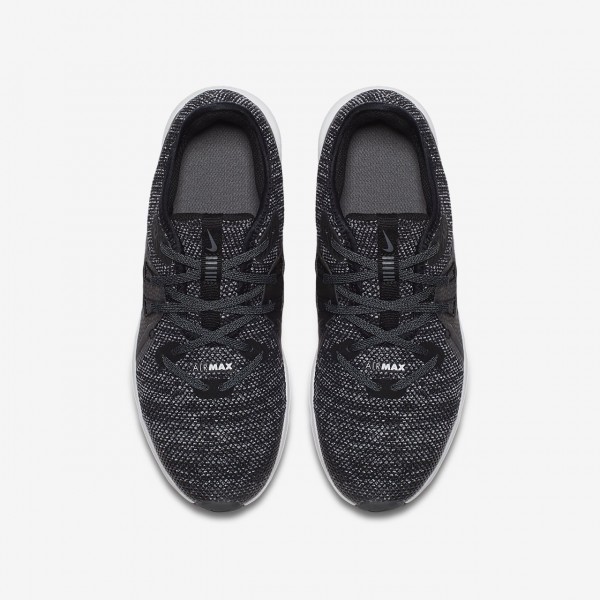 Nike Air Max Sequent 3 Laufschuhe Mädchen Schwarz Dunkelgrau Weiß Metallic Silber 226-73947